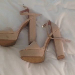 BNWT Nude Suede Platforms